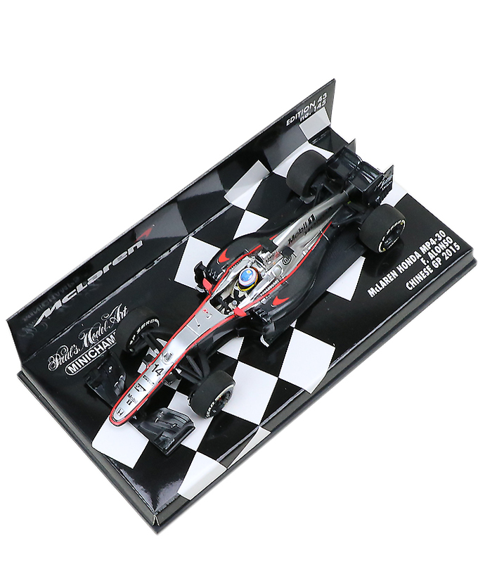 【海外並行品】ミニチャンプス 1/43スケール マクラーレン ホンダ MP4-30 フェルナンド・アロンソ 2015年中国GP 　拡大画像
