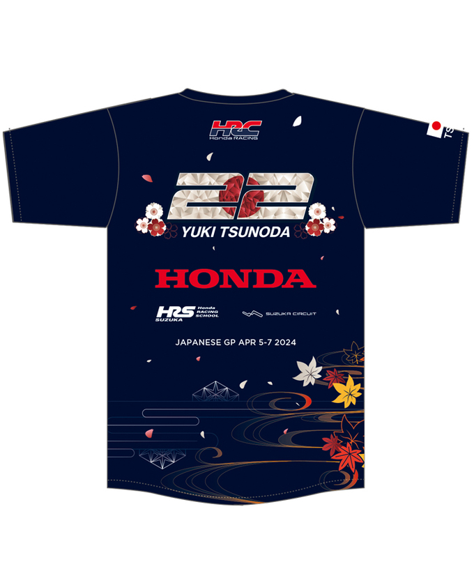 角田裕毅 x HRC Honda RACING コラボ Tシャツ 和柄 2024拡大画像