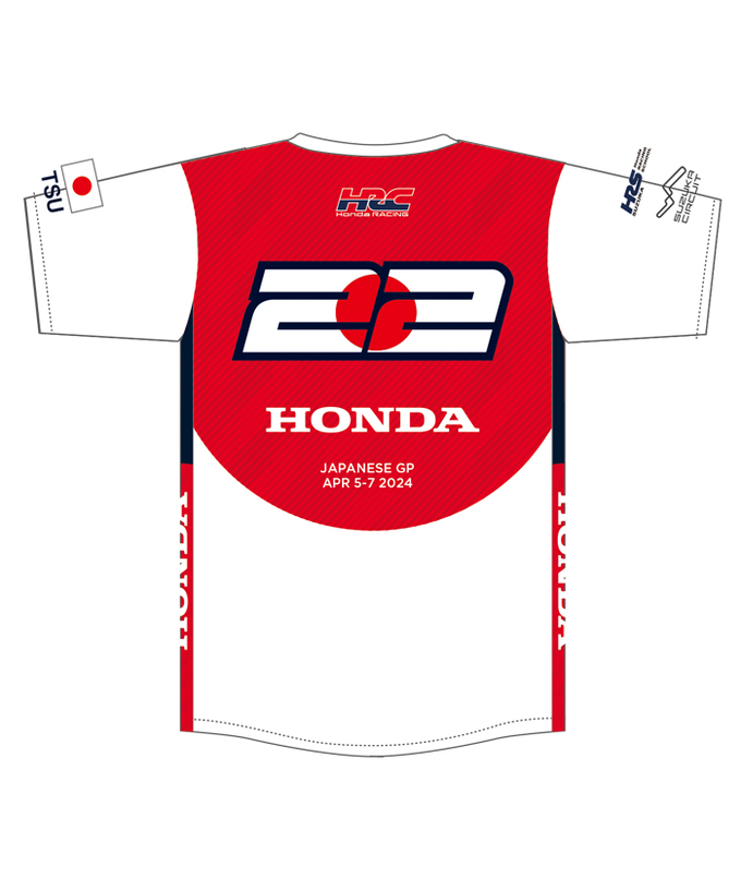 角田裕毅 x HRC Honda RACING コラボ Tシャツ 日の丸 2024拡大画像