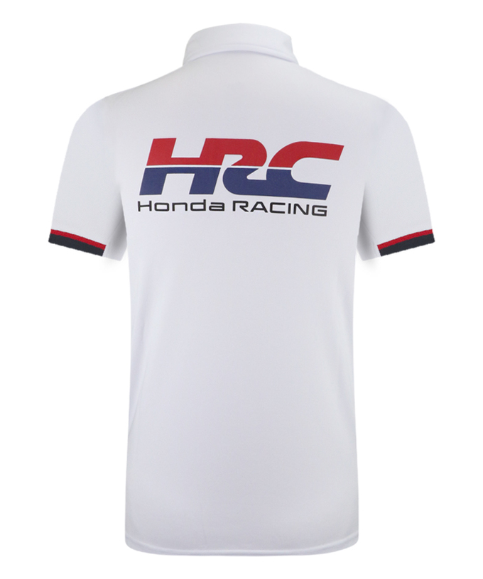HRC Honda RACING ラグラン ポロシャツ Redline ホワイト拡大画像