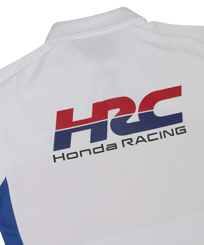 HRC Honda RACING ラグラン ポロシャツ Redline ホワイト拡大画像