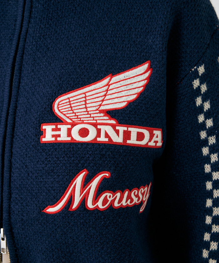 11 / HRC (HONDA)|ニット・セーターホンダ HRC MOUSSY ジャガード ニットカーディガン NVY F1オフィシャルグッズストア  EURO SPORTS公式通販