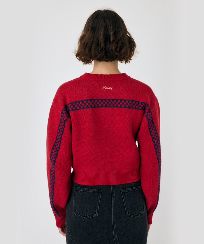 11 / HRC (HONDA)|ニット・セーター【30%オフセール】ホンダ HRC MOUSSY JACQUARD ニットトップス レッド  F1オフィシャルグッズストア EURO SPORTS公式通販