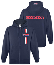 HRC Honda RACING オフィシャル フルジップ フーディー ネイビー…