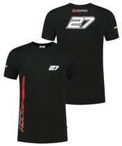マネーグラム ハース F1 チーム #27 ニコ・ヒュルケンベルグ Tシャツ ブラック 2023…