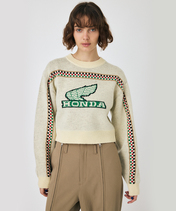 【30%オフセール】ホンダ HRC MOUSSY JACQUARD ニットトップス アイボリー…