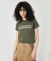 ホンダ MOUSSY HONDA RHINESTONE Tシャツ カーキ