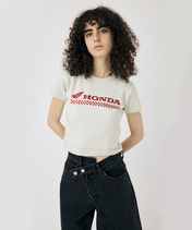 ホンダ MOUSSY HONDA RHINESTONE Tシャツ ホワイト…