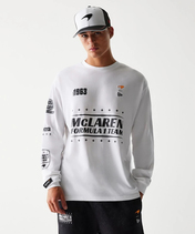マクラーレン F1チーム NewEra ロングスリーブ レーシングTシャツ ホワイト…