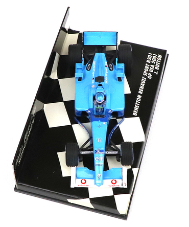 【海外並行品】ミニチャンプス 1/43スケール ベネトン ルノー スポーツ B201 ジェンソン・バトン 2001年アメリカGP