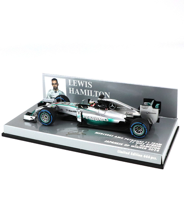 【海外並行品】ミニチャンプス 1/43スケール メルセデス AMG ペトロナス F１チーム W05 ハイブリッド ルイス・ハミルトン 2014年日本GP優勝