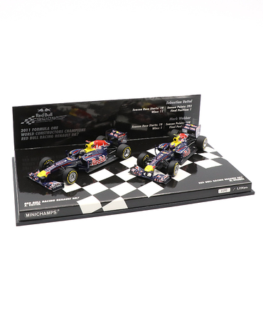 【海外並行品】ミニチャンプス 1/43スケール レッドブル レーシング ルノー RB7 セバスチャン・ベッテル ＆ マーク・ウェバー 2011年コンストラクターズチャンピオン 2台セット