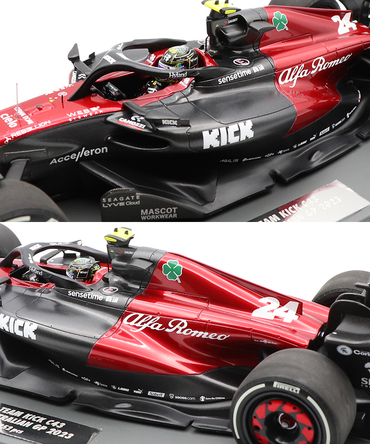 ミニチャンプス 1/18スケール アルファロメオ F1チーム KICK C43 周 冠宇(ジョウ・グアンユー) 2023年 オーストラリアGP/23f1m