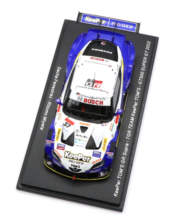 スパーク 1/43スケール キーパー トムス GR スープラ TGR TEAM KeePer TOMS NO.37 サッシャ・フェネストラズ / 宮田莉朋 GT500 スーパーGT 2022年 