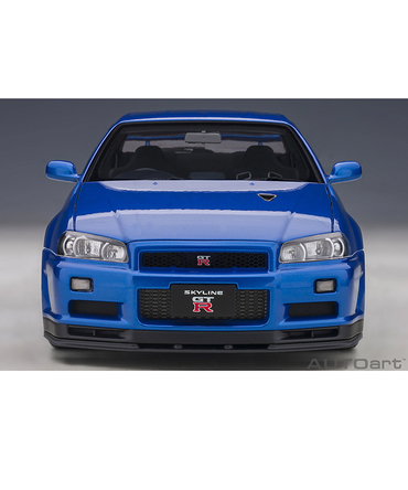 オートアート 1/18スケール 日産 スカイライン GT-R （R34） Vスペック II （ベイサイドブルー）/msl