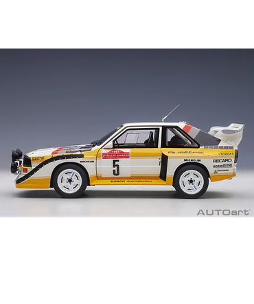 オートアート 1/18スケール アウディ スポーツクワトロ S1 WRC 1985 #5 （ロール／ガイストドルファー） サンレモ・ラリー優勝 /msl
