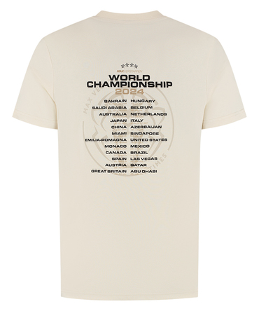 マックス・フェルスタッペン 2024年 ワールドチャンピオン記念 Tシャツ オフホワイト