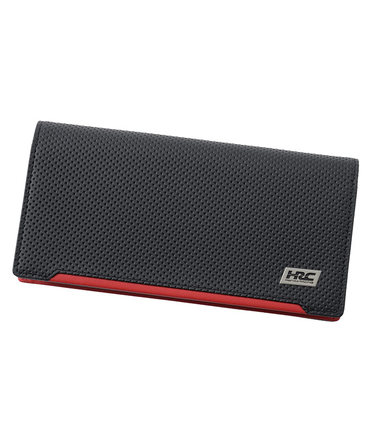 HRC Honda RACING x ノイインテレッセ LF 長財布(小銭入れ付き通しマチ束入) ブラックxレッド