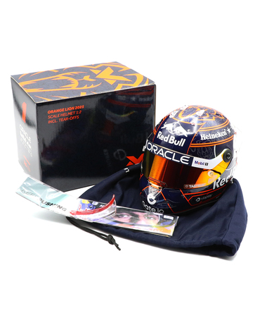 フェルスタッペン別注 シューベルト 1/2スケール マックス・フェルスタッペン 2025年 オレンジ ライオン ヘルメット レッドブル レーシング チーム/ARB