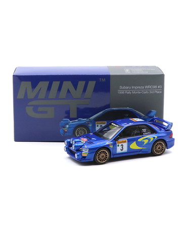 MINIGT 1/64スケール スバル インプレッサ WRC97 モンテカルロラリー 1998 3位入賞車 #3(左ハンドル) /spk