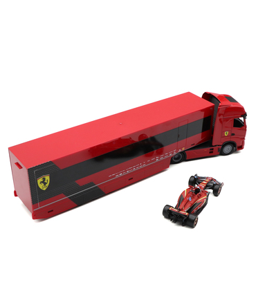 ブラゴ 1/43スケール スクーデリア フェラーリ IVECO S-WAY 570 トランスポーター / SF24 シャルル・ルクレール セット