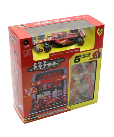 ブラゴ 1/43スケール スクーデリア フェラーリ SF24 シャルル・ルクレール ジオラマ ピットストップセット
