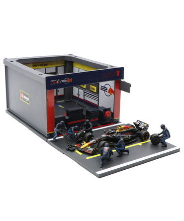 ブラゴ 1/43スケール オラクル レッドブルレーシング RB20 マックス・フェルスタッペン ジオラマ ピットストップセット