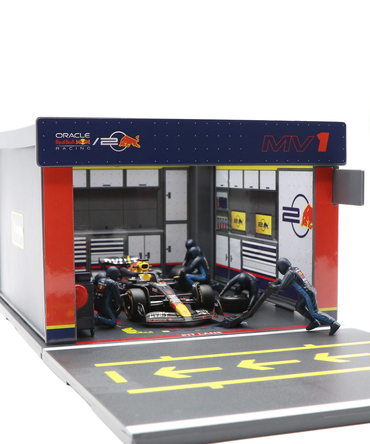 ブラゴ 1/43スケール オラクル レッドブルレーシング RB20 マックス・フェルスタッペン ジオラマ ピットストップセット