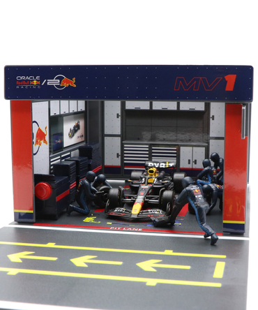 ブラゴ 1/43スケール オラクル レッドブルレーシング RB20 マックス・フェルスタッペン ジオラマ ピットストップセット