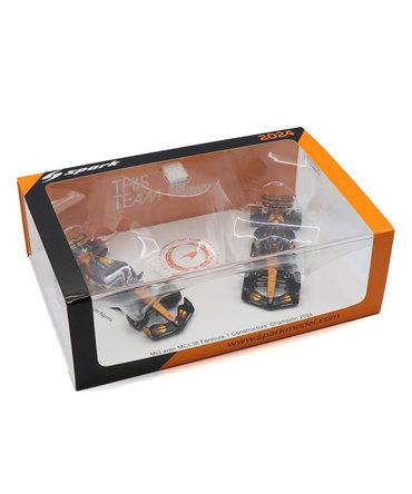 スパーク 1/64スケール マクラーレンF1チーム MCL38 ランド・ノリス ＆ オスカー・ピアストリ 2024年 コンストラクターズチャンピオン セット/spk