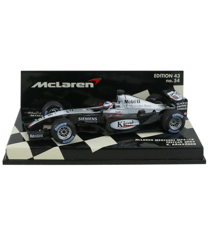 【海外並行品】ミニチャンプス 1/43スケール マクラーレン メルセデス MP4-18  キミ・ライコネン 2003年テストカー拡大画像