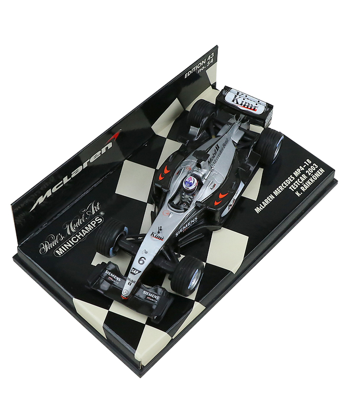 【海外並行品】ミニチャンプス 1/43スケール マクラーレン メルセデス MP4-18  キミ・ライコネン 2003年テストカー拡大画像