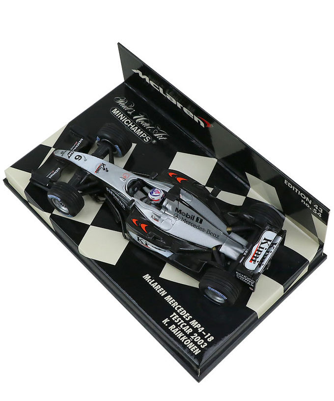 【海外並行品】ミニチャンプス 1/43スケール マクラーレン メルセデス MP4-18  キミ・ライコネン 2003年テストカー拡大画像