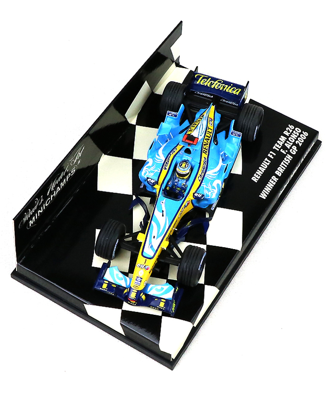 【海外並行品】ミニチャンプス 1/43スケール ルノー F1チーム R26フェルナンド・アロンソ　2006年イギリスGP優勝拡大画像