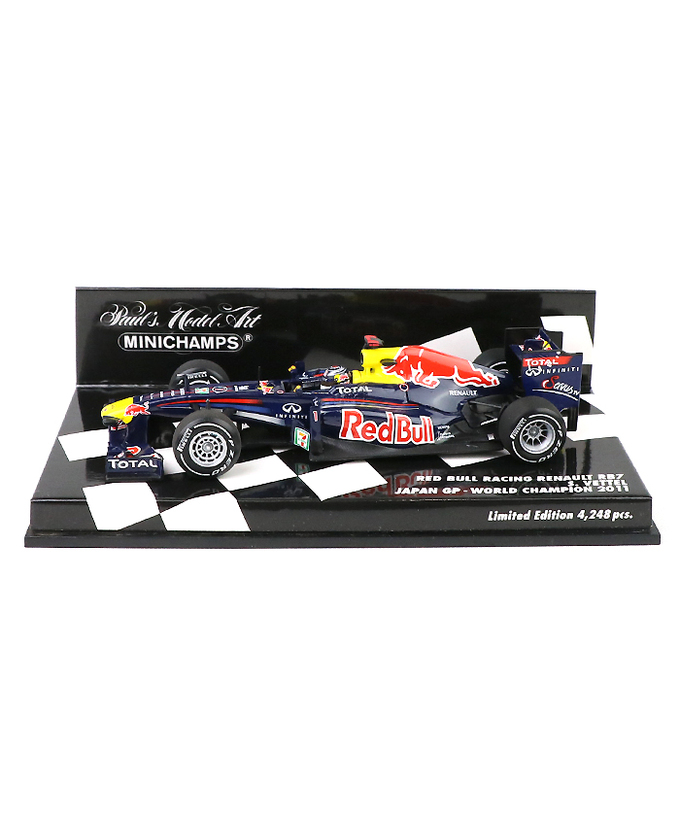 【海外並行品】ミニチャンプス 1/43スケール レッドブル レーシング ルノー RB7 セバスチャン・ベッテル　2011年日本GP　ワールドチャンピオン/ARB拡大画像