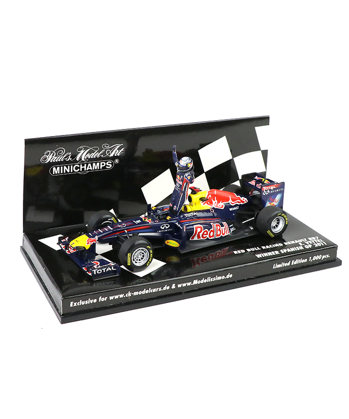 【海外並行品】ミニチャンプス 1/43スケール レッドブル レーシング ルノー RB7 セバスチャン・ベッテル　2011年スペインGP優勝/ARB拡大画像