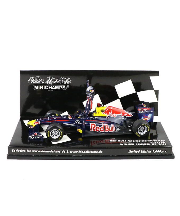 【海外並行品】ミニチャンプス 1/43スケール レッドブル レーシング ルノー RB7 セバスチャン・ベッテル　2011年スペインGP優勝/ARB拡大画像