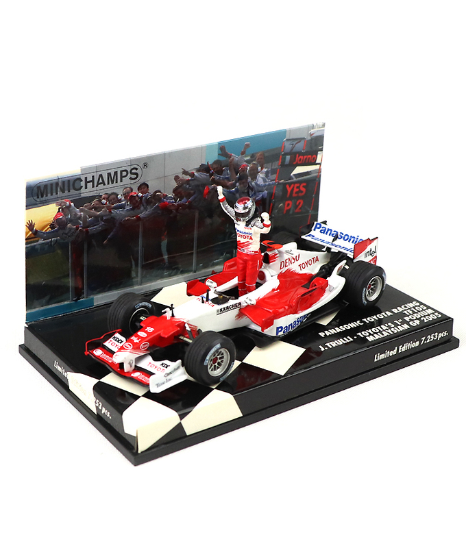 【海外並行品】ミニチャンプス 1/43スケール　 パナソニック トヨタ レーシング TF105　ヤルノ・トゥルーリ　2005年マレーシアGP トヨタ １stポジウム拡大画像