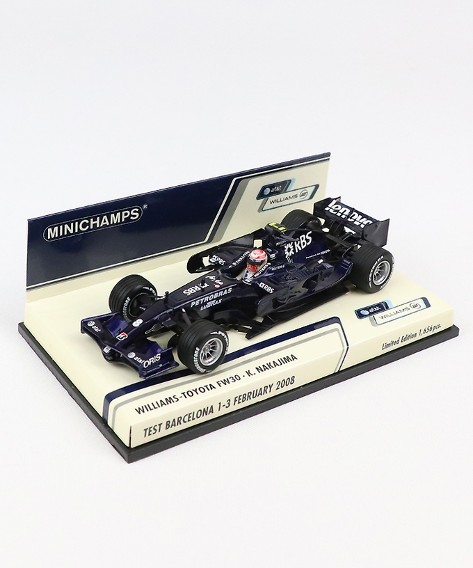 【海外並行品】ミニチャンプス 1/43スケール ウィリアムズ トヨタ FW30 中嶋一貴　2008年バルセロナテスト2月拡大画像