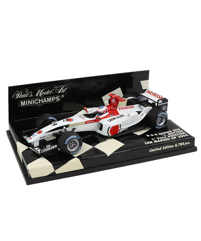 【海外並行品】ミニチャンプス 1/43スケール BAR ホンダ 006 ジェンソン・バトン 2004年サンマリノGP 1stポールポジション拡大画像