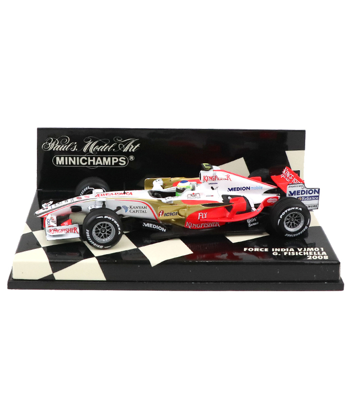 【海外並行品】ミニチャンプス 1/43スケール フォース インディア VJM01 ジャンカルロ・フィジケラ 2008年拡大画像