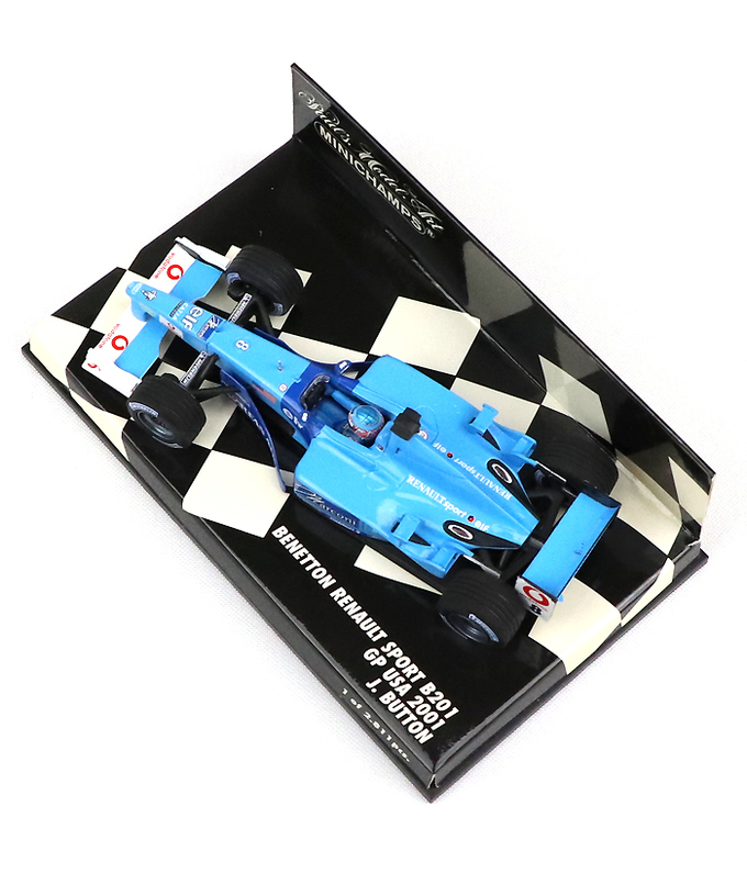 【海外並行品】ミニチャンプス 1/43スケール ベネトン ルノー スポーツ B201 ジェンソン・バトン 2001年アメリカGP拡大画像