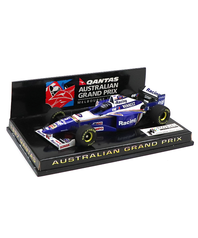【海外並行品】QANTAS(カンタス航空)1997年オーストラリアGP別注 ミニチャンプス 1/43スケール ウィリアムズ ルノー FW18 デーモン・ヒル拡大画像
