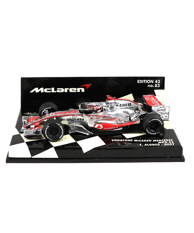 【海外並行品】ミニチャンプス 1/43スケール ボーダフォン マクラーレン メルセデス MP4/22 フェルナンド・アロンソ 2007年拡大画像