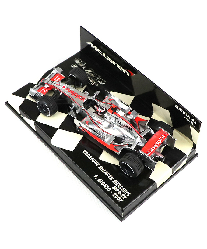 【海外並行品】ミニチャンプス 1/43スケール ボーダフォン マクラーレン メルセデス MP4-22 フェルナンド・アロンソ 2007年拡大画像