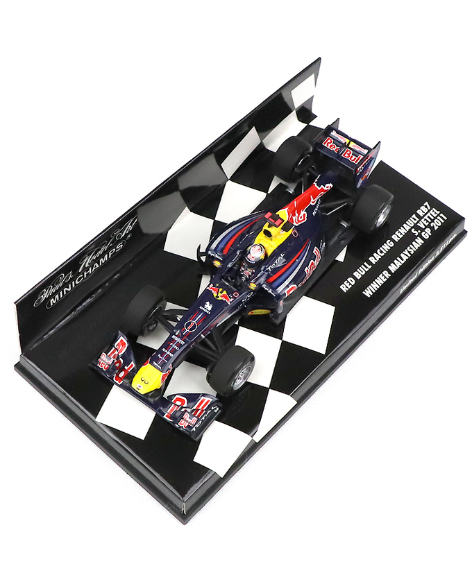 【海外並行品】ミニチャンプス 1/43スケール レッドブル レーシング ルノー RB7 セバスチャン・ベッテル 2011年マレーシアGP優勝拡大画像