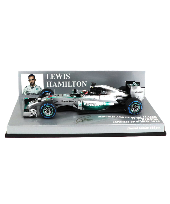 【海外並行品】ミニチャンプス 1/43スケール メルセデス AMG ペトロナス F１チーム W05 ハイブリッド ルイス・ハミルトン 2014年日本GP優勝拡大画像