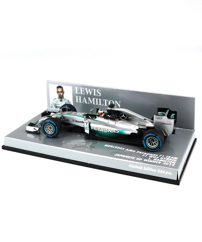 【海外並行品】ミニチャンプス 1/43スケール メルセデス AMG ペトロナス F１チーム W05 ハイブリッド ルイス・ハミルトン 2014年日本GP優勝拡大画像