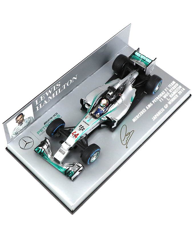 【海外並行品】ミニチャンプス 1/43スケール メルセデス AMG ペトロナス F１チーム W05 ハイブリッド ルイス・ハミルトン 2014年日本GP優勝拡大画像