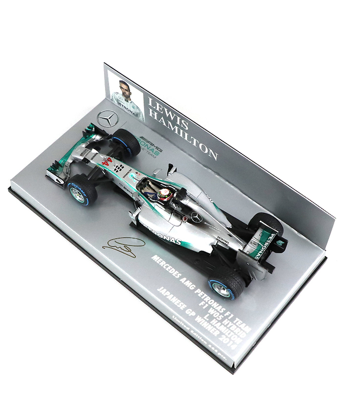 【海外並行品】ミニチャンプス 1/43スケール メルセデス AMG ペトロナス F１チーム W05 ハイブリッド ルイス・ハミルトン 2014年日本GP優勝拡大画像